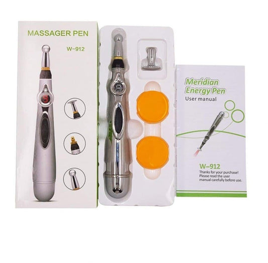 top health acupuncture therapy massage pen meridian acupuncture pen Massager  (Silver)