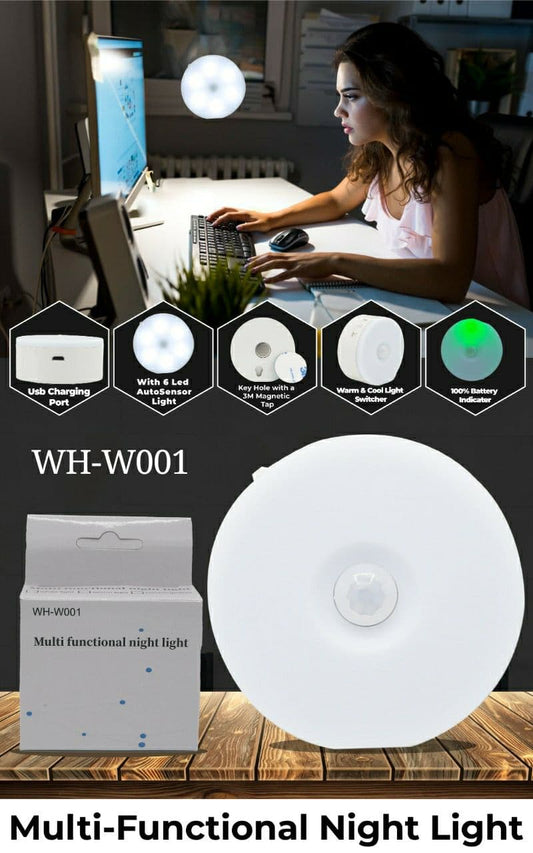 Motion Sensor Light, USB Rechargeable LED Nightlight, Wireless Sensor Wall Light,