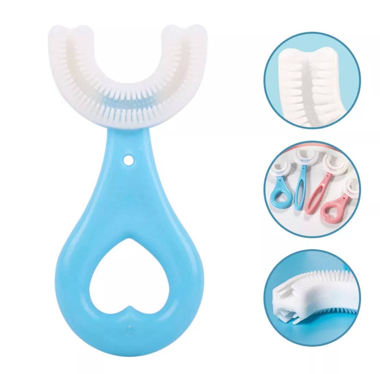 Littloo Baby U Shape Silicone Tooth Brush Soft Elastic Bristles For Complete 360 Degree Ultra Soft Toothbrush