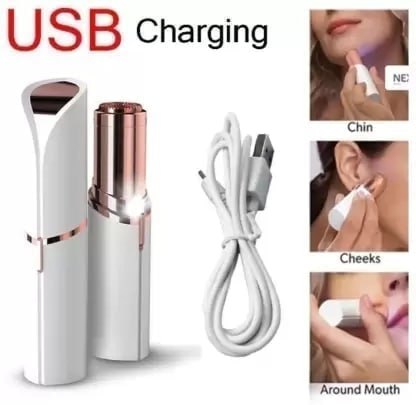 Rechargeable Eyebrow Trimmer for Women Upper Lip, Nose, Face, Underarms, Unwanted Body Hair Remover