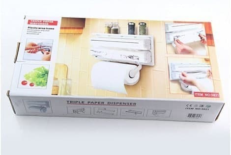 Triple Paper Dispenser Kitchen Tissue roll Holder Kitchen Tissue Paper Holder Aluminium Foil & Kitchen Roll Easy to Use 53852 Paper Dispenser 4.137 Ratings & 5 Reviews Paper Dispenser
