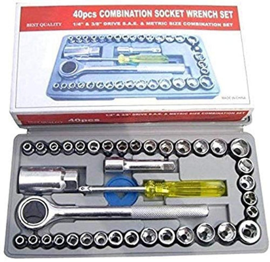 40 Pc Socket Tool Kit Socket Set  (Pack of 40)