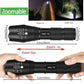 TAC Light Metal LED Torch Flashlight, XML T6 Water Resistance 5Modes Zoom Torch with Adjustable Focus with 3 AAA Battery (Emergency... Torch  (Black, 9 cm, Rechargeable