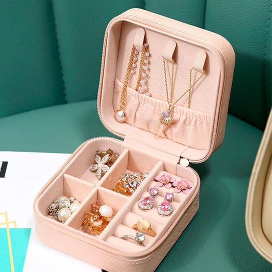 mini Travel Jewellery Storage Box case with Lock Double Layer Jewelry Box Jewellery box Vanity Box