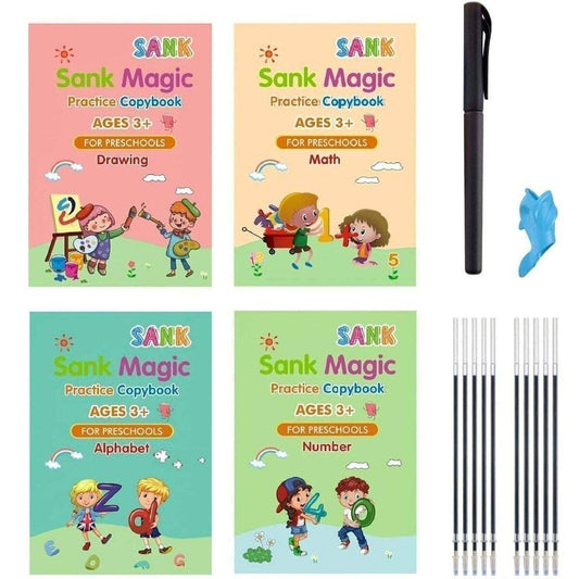 Magic Practice Copybook, Number Tracing Book For Preschoolers With Pen, Magic Calligraphy Copybook Set
