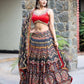 Chevron/Zig Zag Semi Stitched Lehenga Choli  (Multicolor)