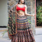 Chevron/Zig Zag Semi Stitched Lehenga Choli  (Multicolor)