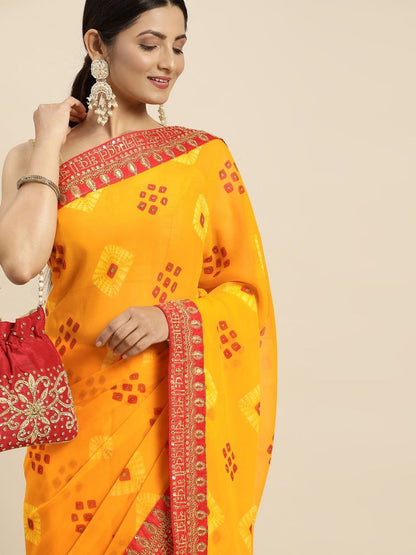 Orange Art Silk Traditional Designer Saree