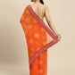 Orange Art Silk Traditional Designer Saree