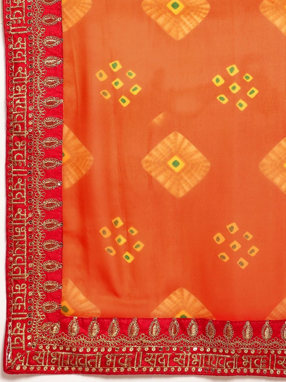 Orange Art Silk Traditional Designer Saree