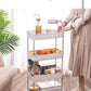 4 Layer Plastic Kitchen Storage Trolley Rack with Caster Wheels, Rolling Utility Plastic Kitchen Trolley  (Pre-assembled)