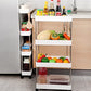4 Layer Plastic Kitchen Storage Trolley Rack with Caster Wheels, Rolling Utility Plastic Kitchen Trolley  (Pre-assembled)