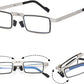 Spatlus Foldable Reading Glasses, Screwless Unisex Anti Blue Light Presbyopia Eyeglasses, Anti Eyestrain Readers Glasses with Case | Rectangular Frame