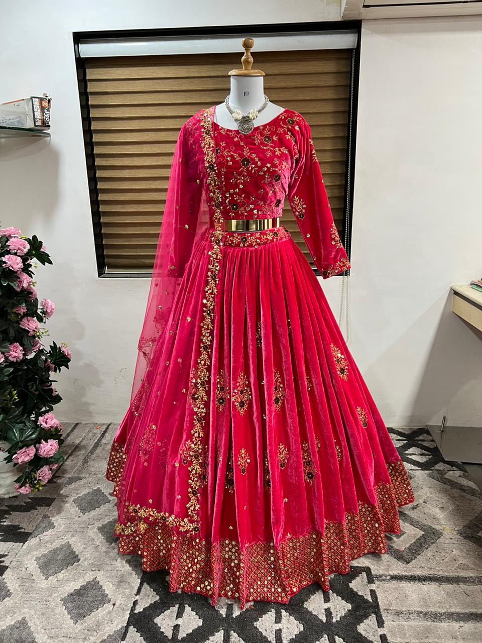 New Designer red color lehenga wedding with price