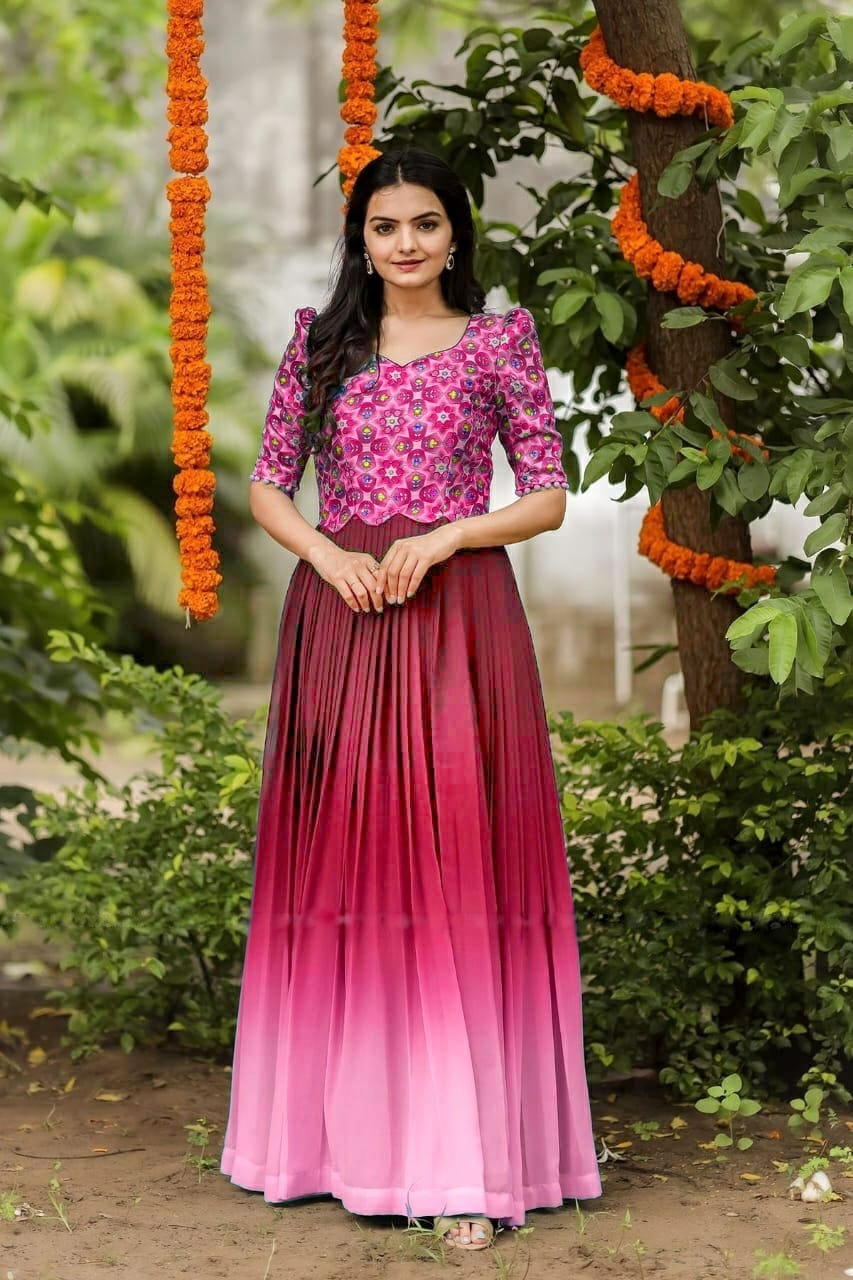 Readymade Ruffle Gown With Gorgeous Lacework Dupatta | Girly Shopper