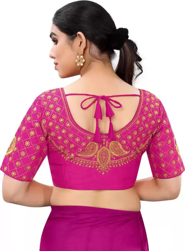 BLOUSE HANDWORK THREAD AND ZARI WORK - Dharti Bandhani