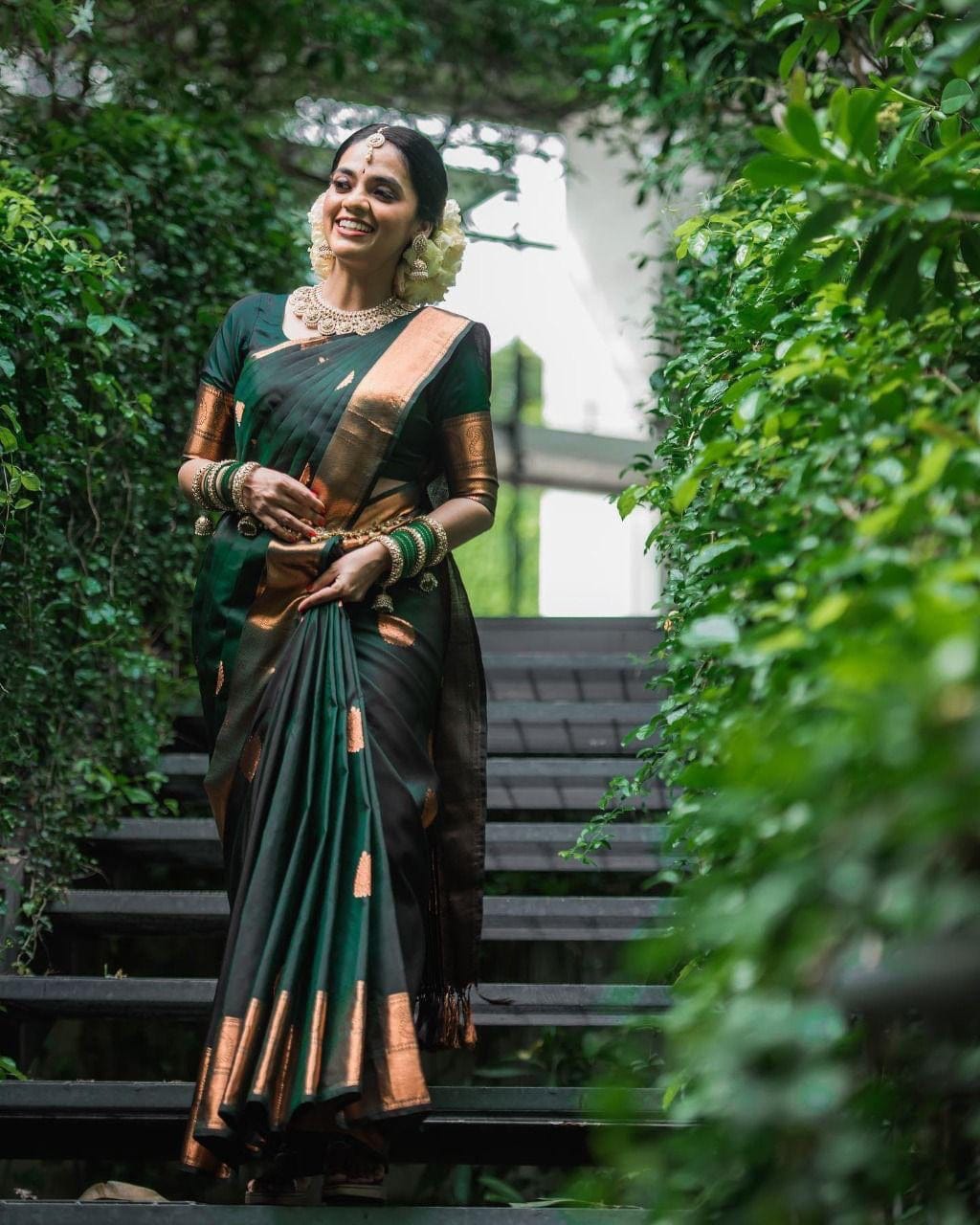 Bridal, Traditional, Wedding Green color Banarasi Silk fabric Saree :  1917258