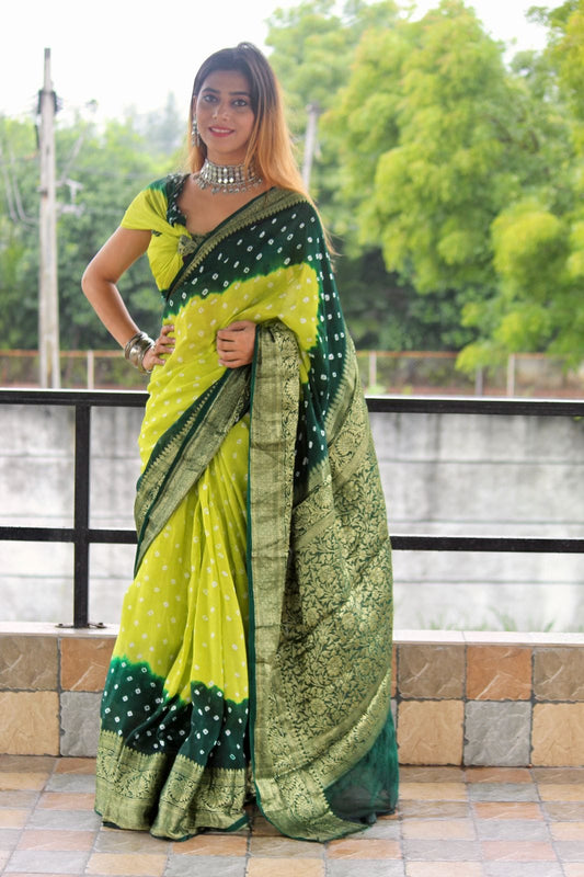 Kanjivaram Bandhani Saree