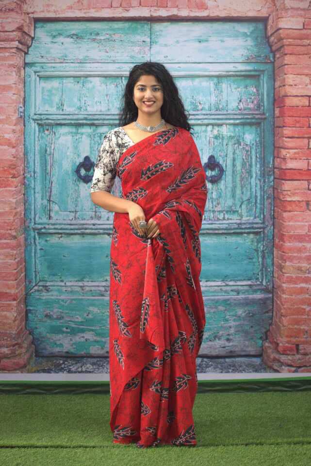 Grey With Block Print Kota Doria Saree in Jaipur at best price by Rp  Creation - Justdial