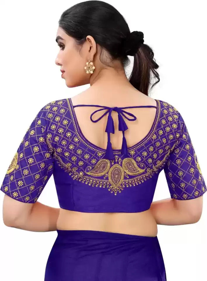 BLOUSE HANDWORK THREAD AND ZARI WORK - Dharti Bandhani