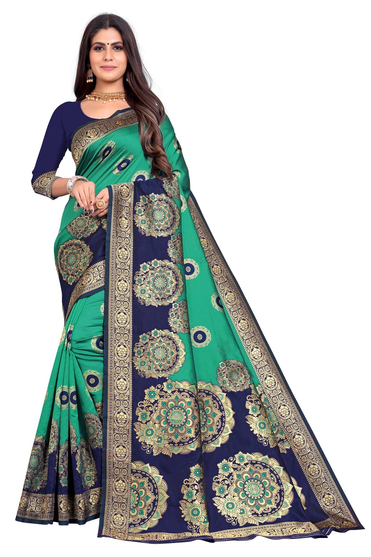 Designer Jacquard Silk Blouse Saree