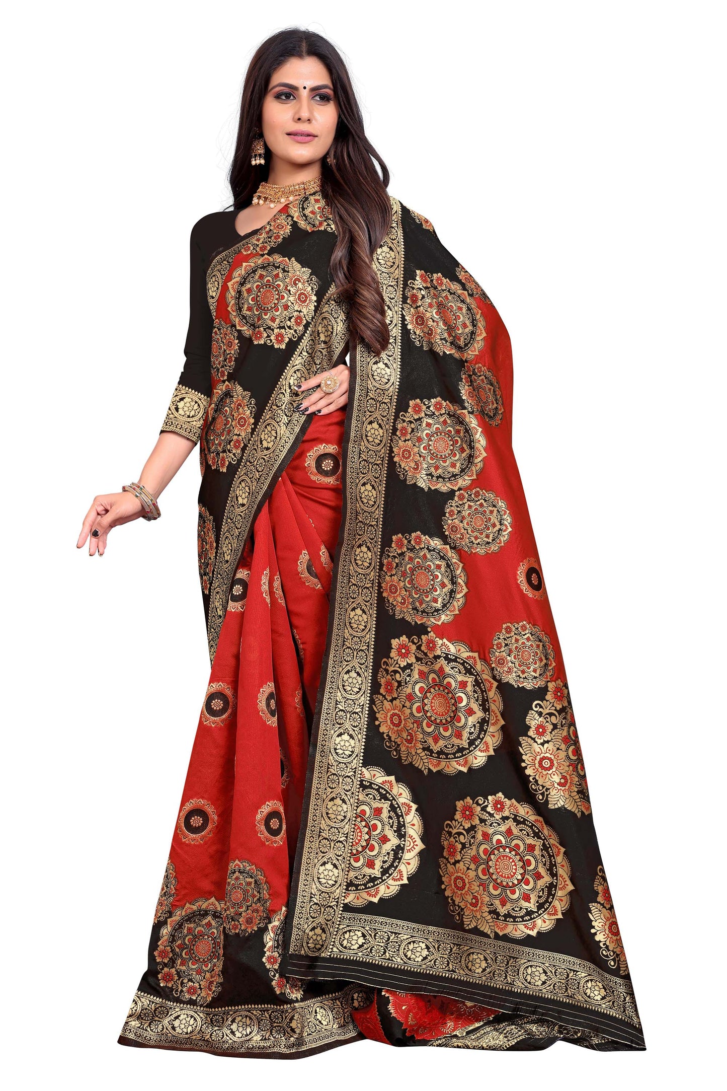 Designer Jacquard Silk Blouse Saree