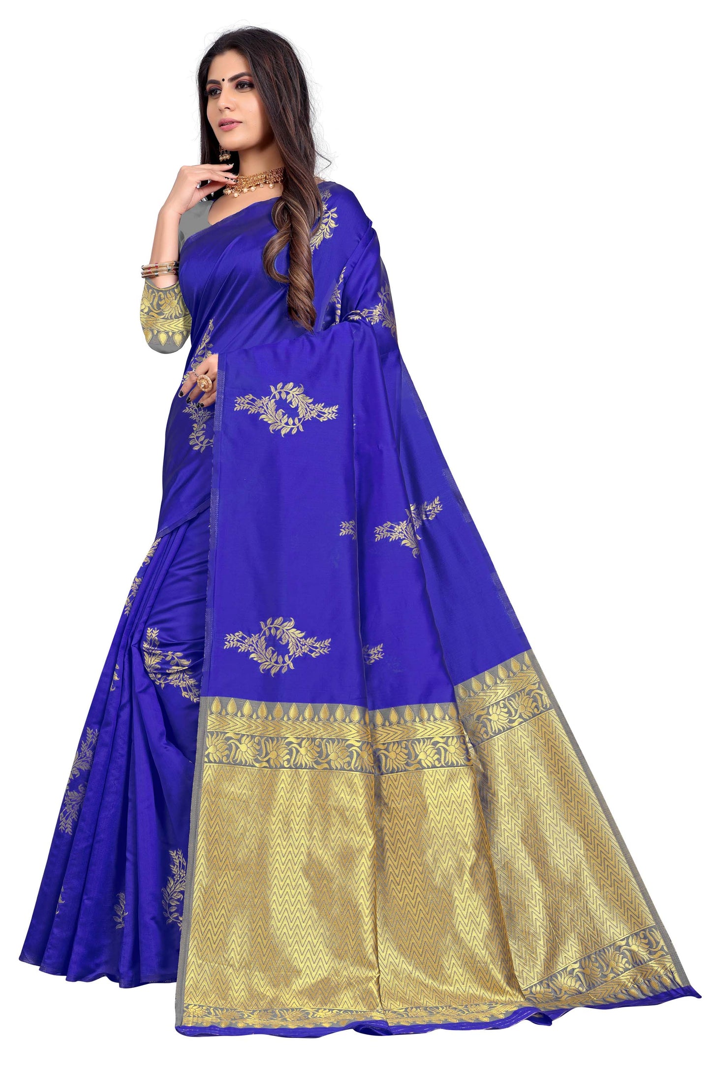 New Designer Jacquard Silk Blouse Saree