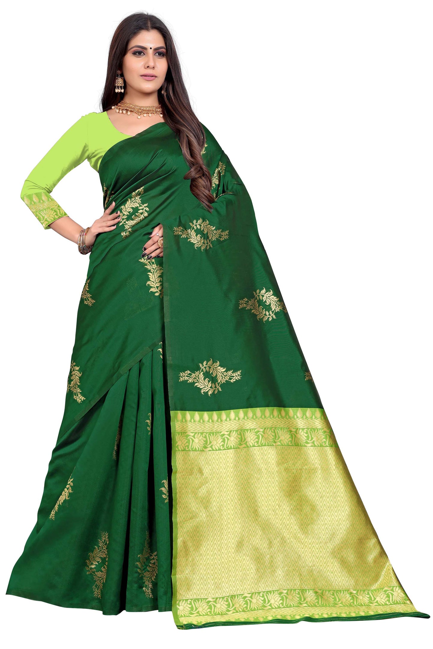 New Designer Jacquard Silk Blouse Saree