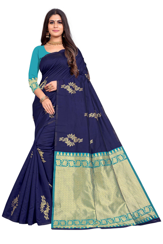 New Designer Jacquard Silk Blouse Saree