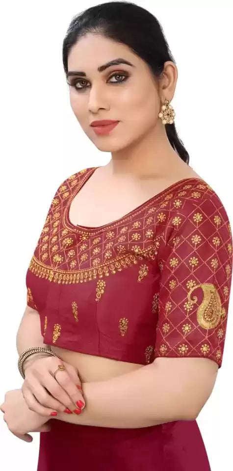 BLOUSE HANDWORK THREAD AND ZARI WORK - Dharti Bandhani