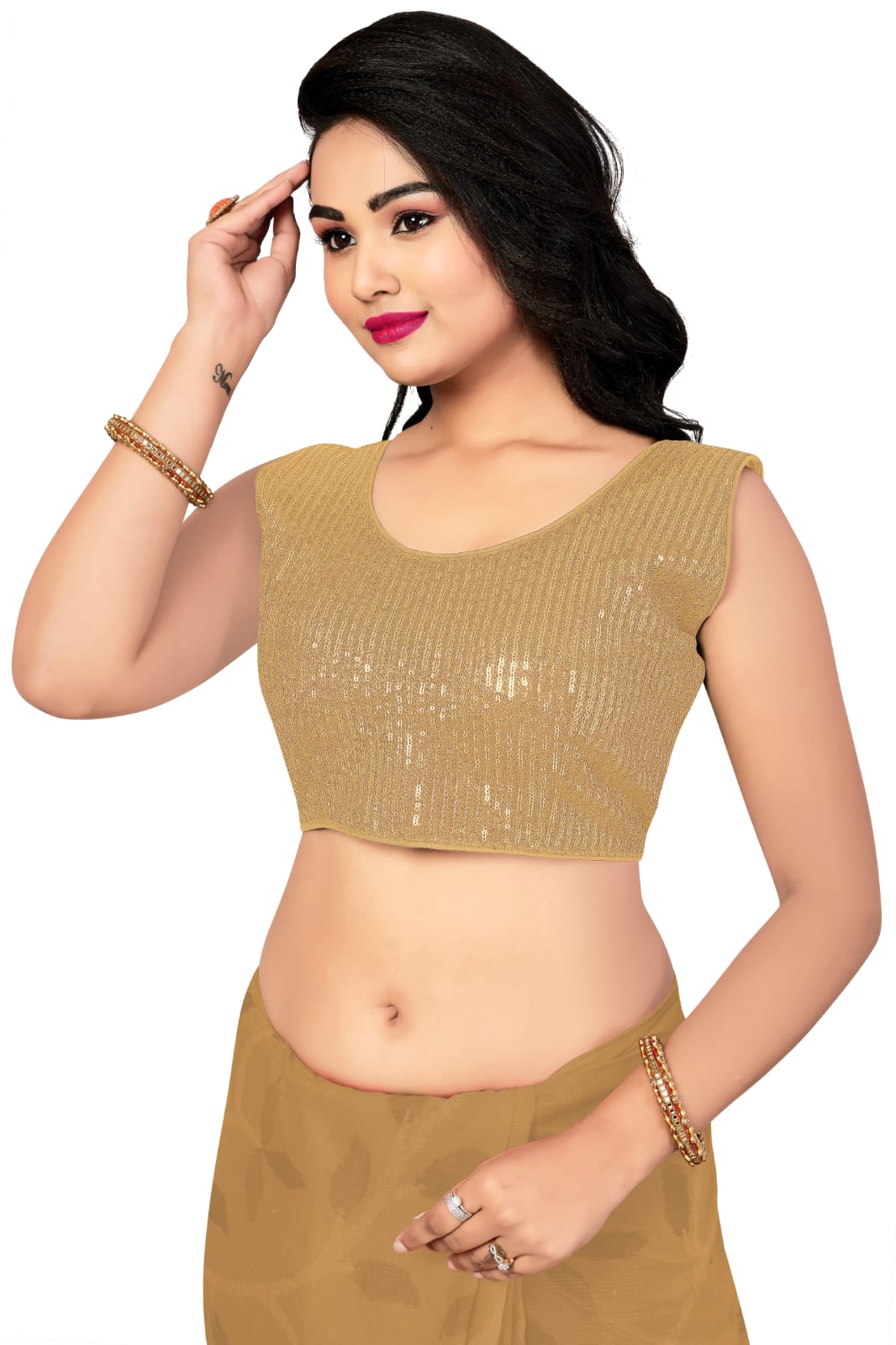 BLOUSE HAS SEQUANCE JARI AND THREAD WORK - Dharti Bandhani