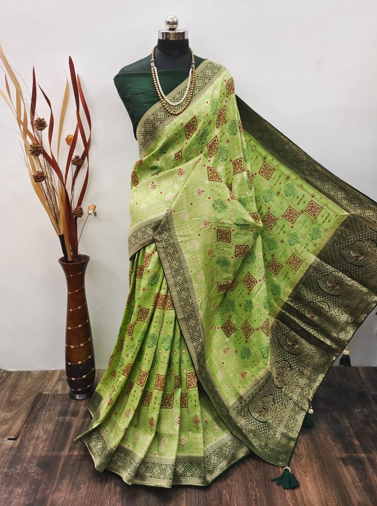Ajrakh Print Dola Designer Saree