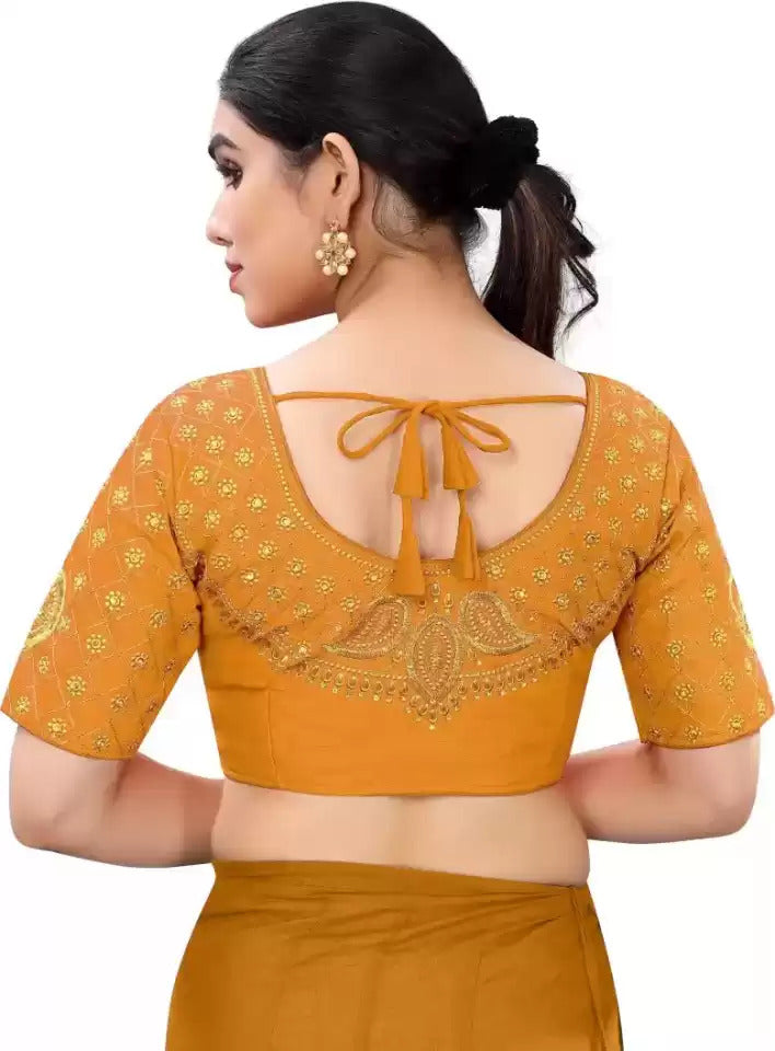 BLOUSE HANDWORK THREAD AND ZARI WORK - Dharti Bandhani