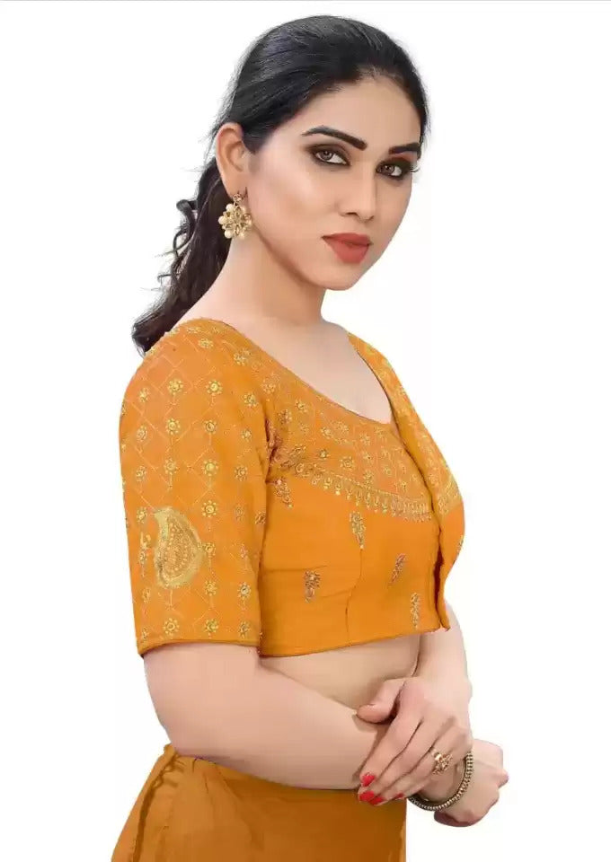 BLOUSE HANDWORK THREAD AND ZARI WORK - Dharti Bandhani