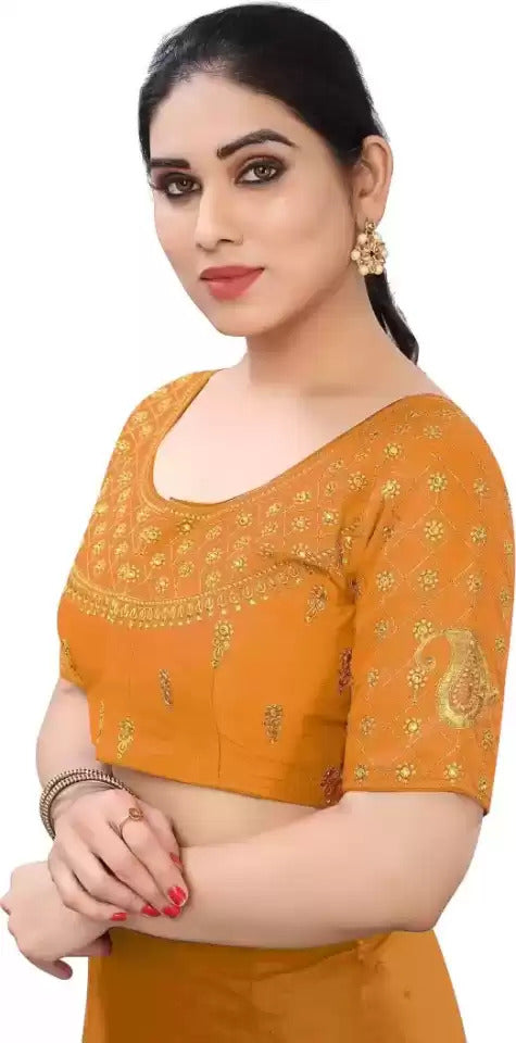 BLOUSE HANDWORK THREAD AND ZARI WORK - Dharti Bandhani