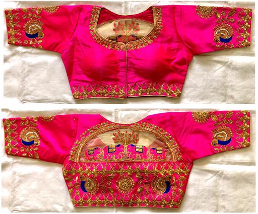 BLOUSE HAS THREAD ZARI AND HEAVY HANDWORK - Dharti Bandhani