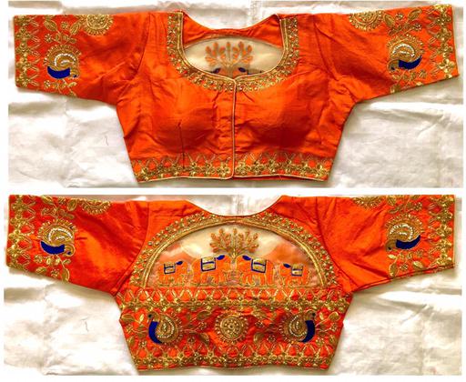 BLOUSE HAS THREAD ZARI AND HEAVY HANDWORK - Dharti Bandhani