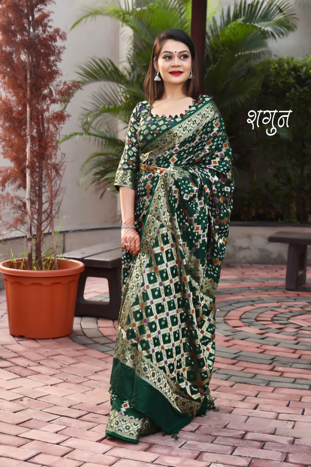 Beautiful Gharchola Bandhani Saree