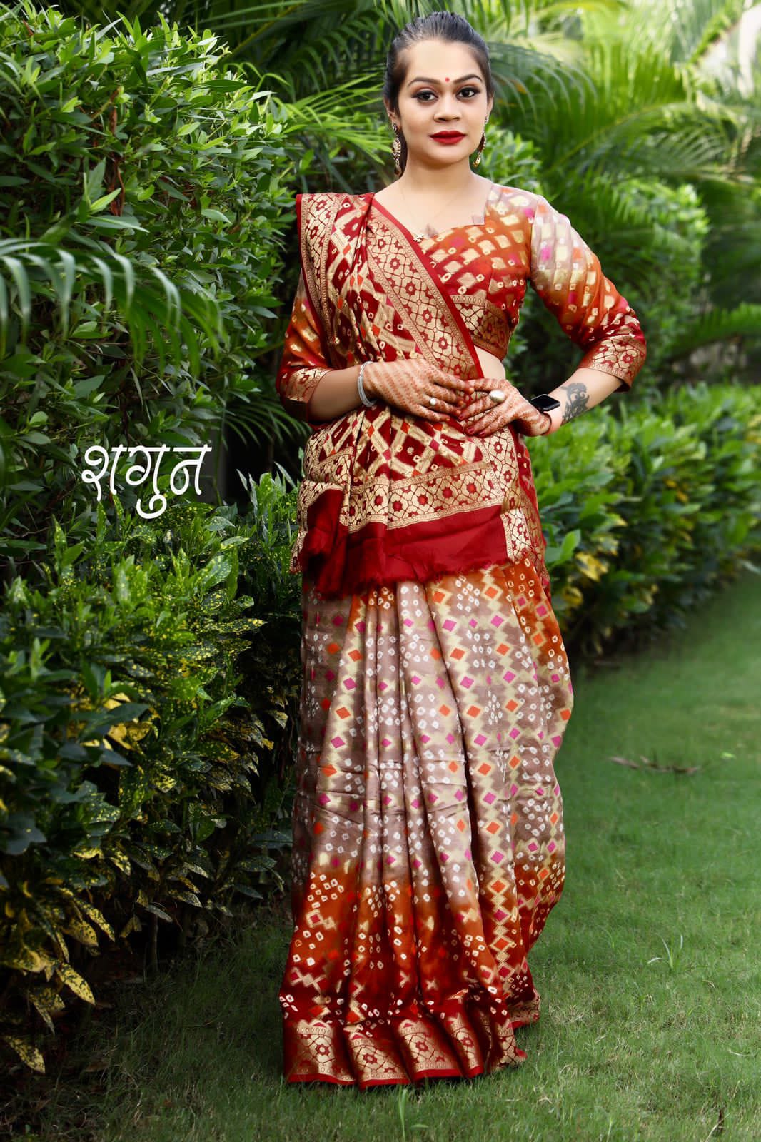 Beautiful Gharchola Bandhani Saree