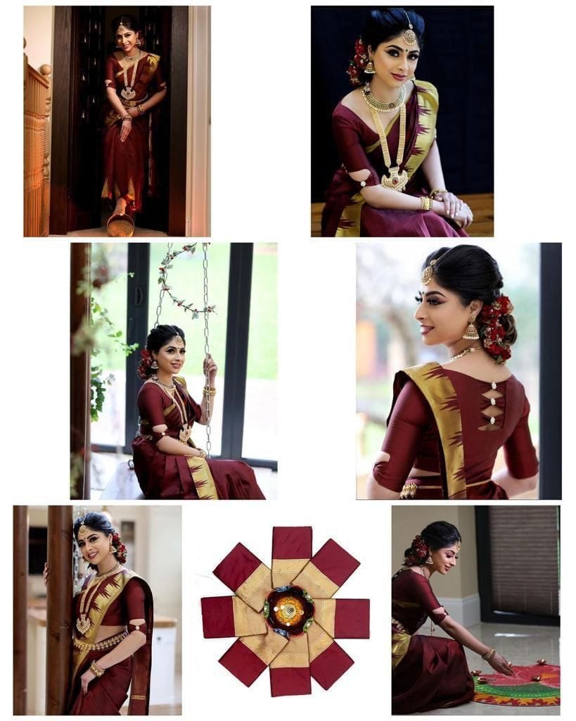 Maroon Fancy Soft Silk saree