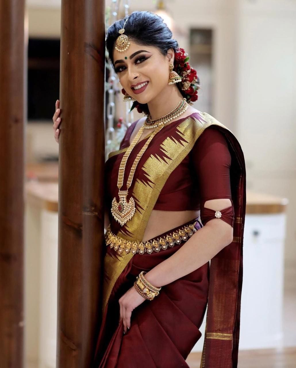 Maroon Fancy Soft Silk saree