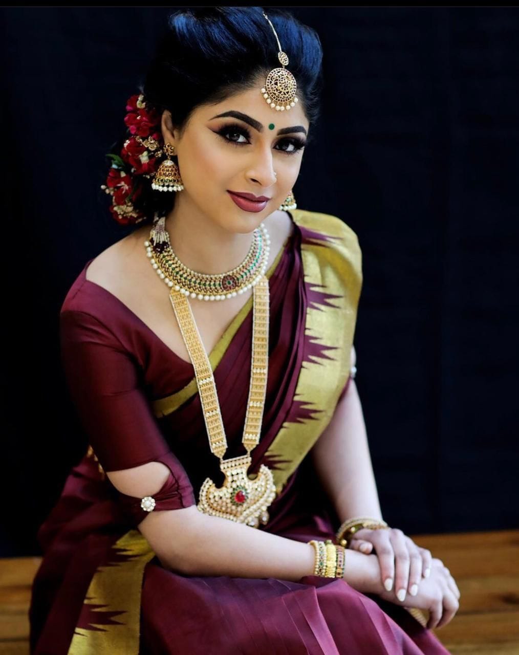 Maroon Fancy Soft Silk saree