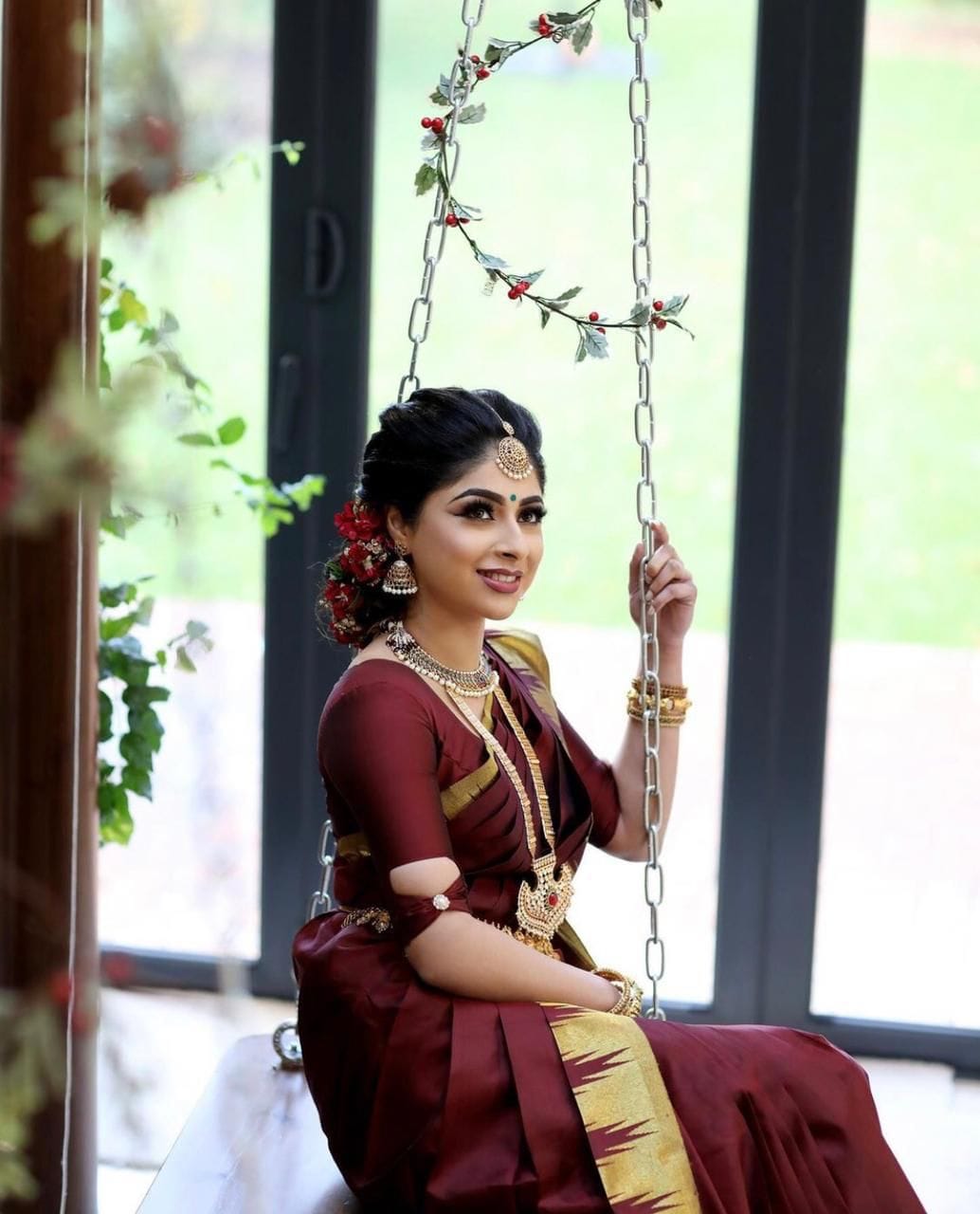 Maroon Fancy Soft Silk saree