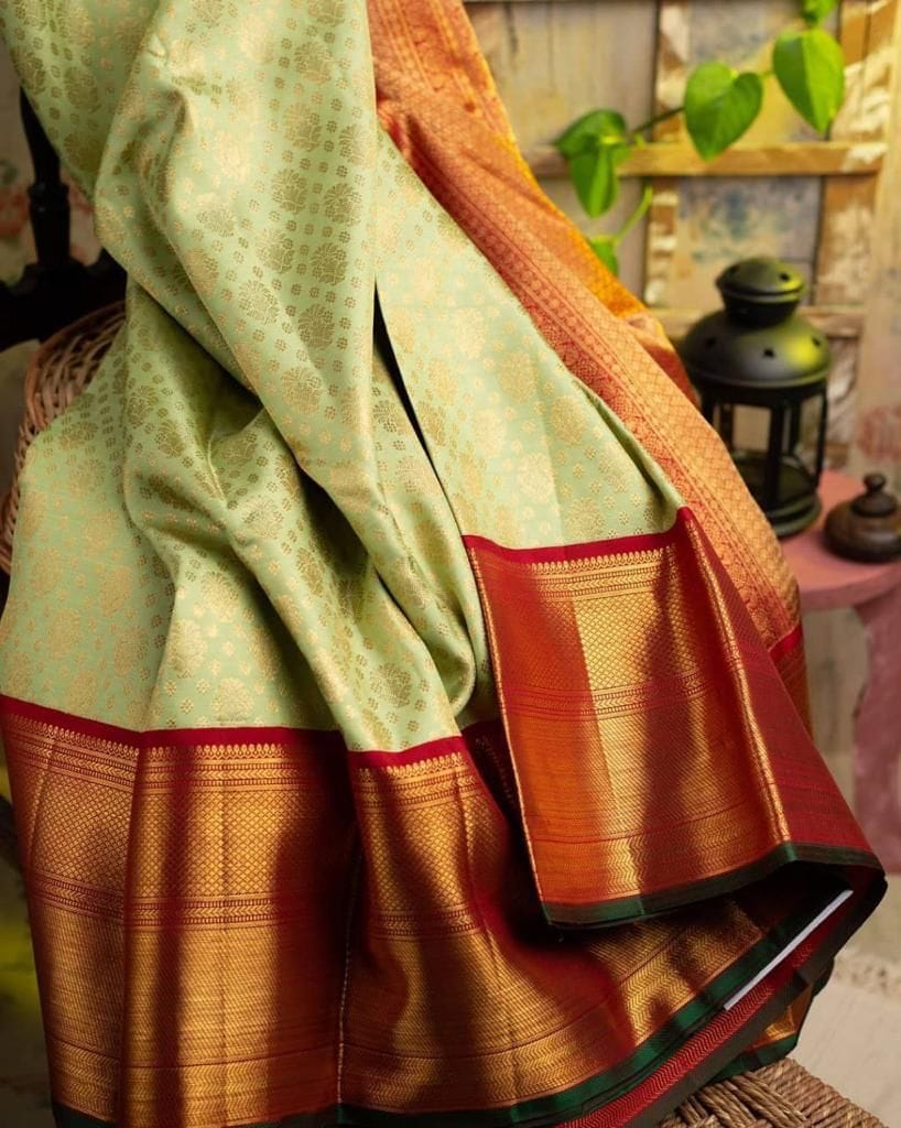 Green Fancy Banarasi Silk saree