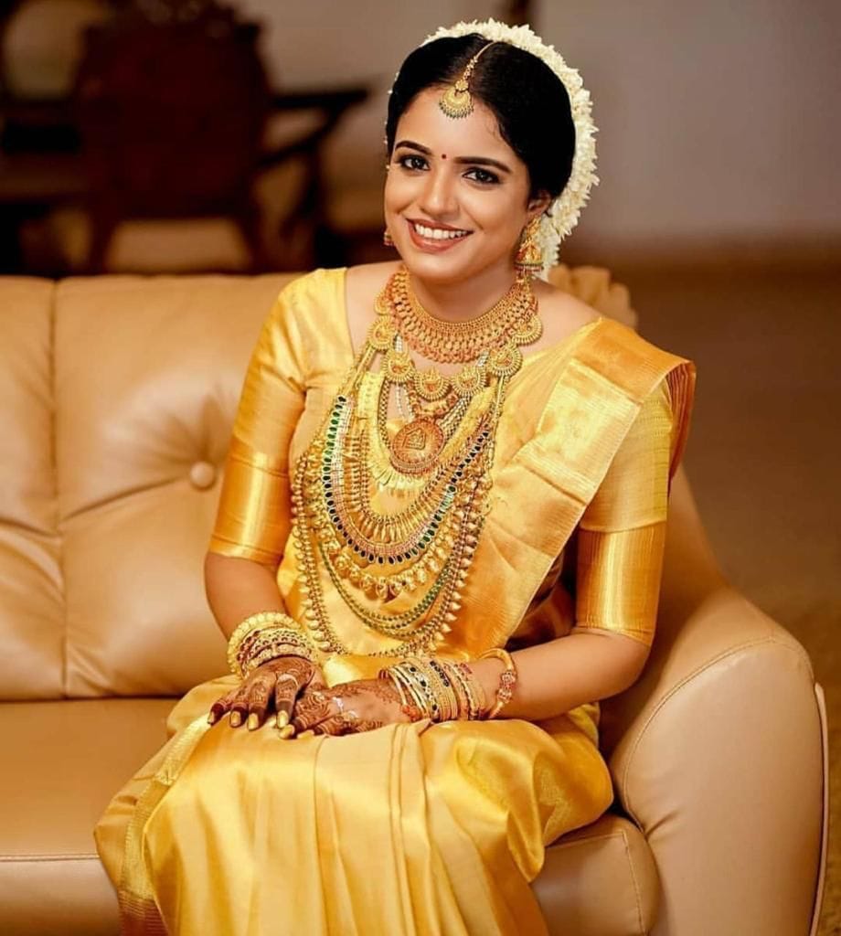 Yellow Banarasi Silk saree