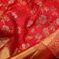 Red Bridal Woven Banarasi Silk Saree With Blouse
