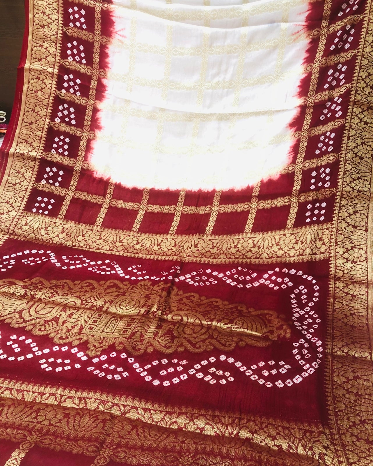 Panetar Bandhani Gharchola Saree