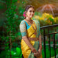 Yellow Fancy Banarasi Silk saree