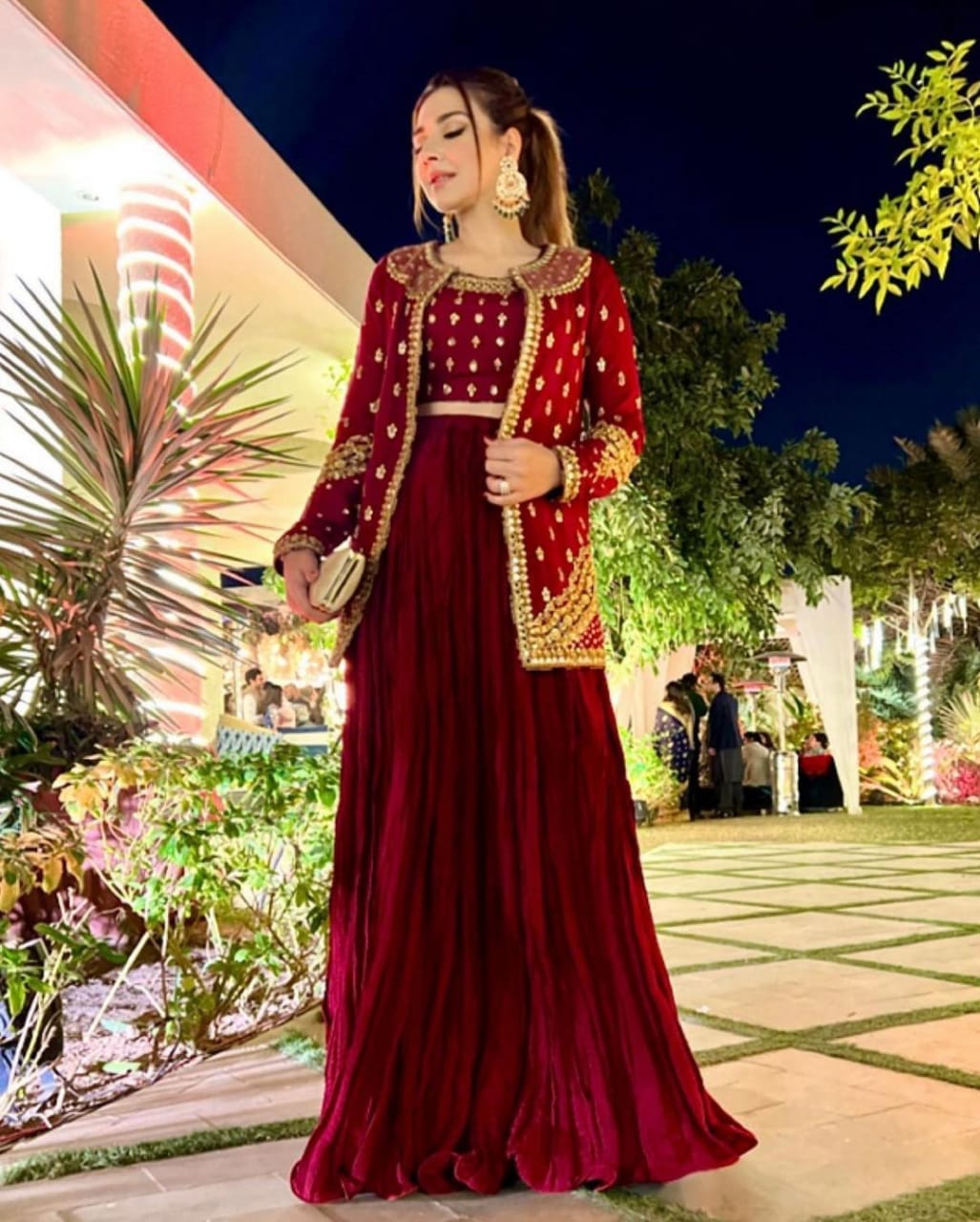 New Super Trending Velvet Party Wear Shrug lahenga