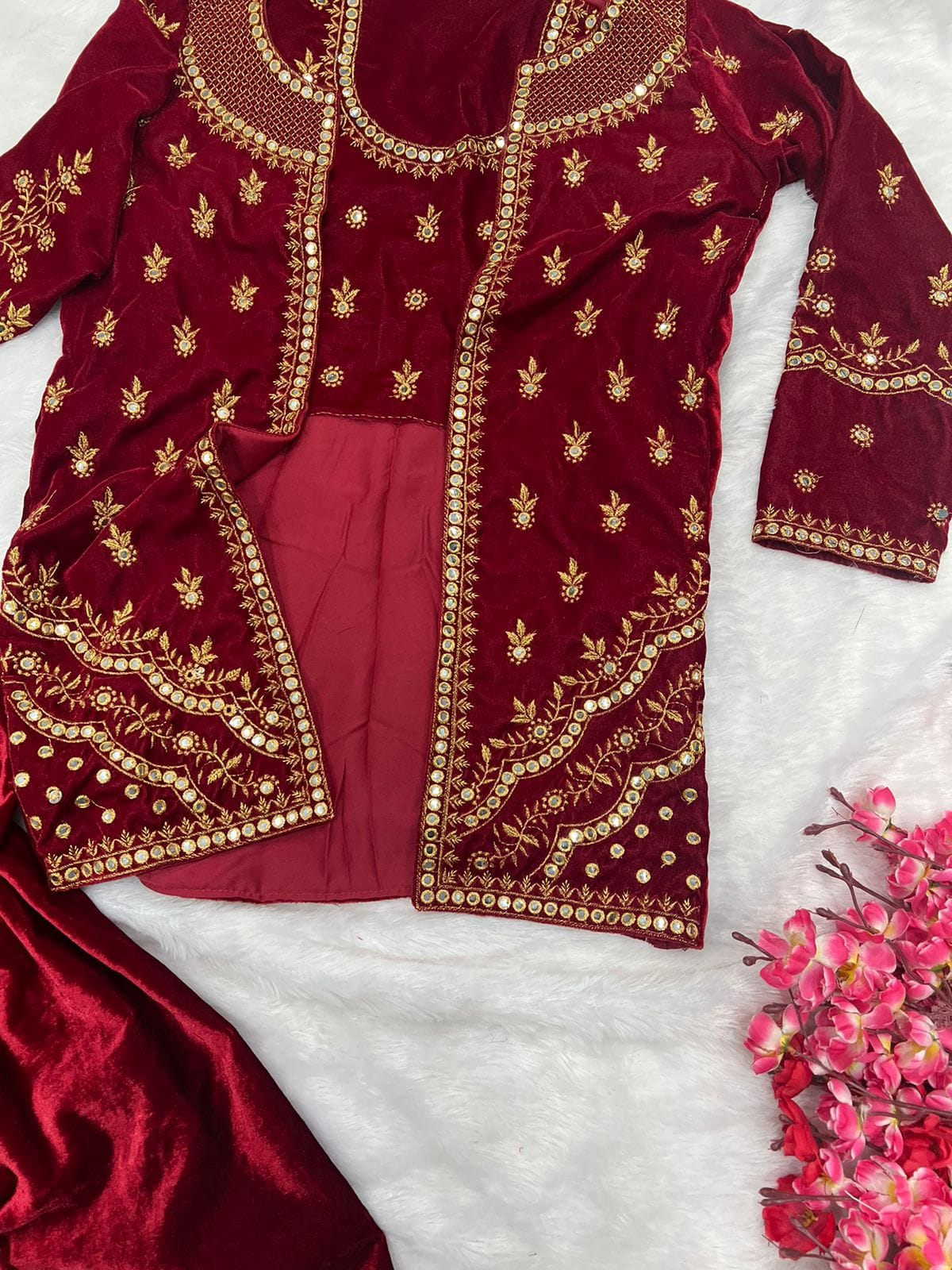 New Super Trending Velvet Party Wear Shrug lahenga